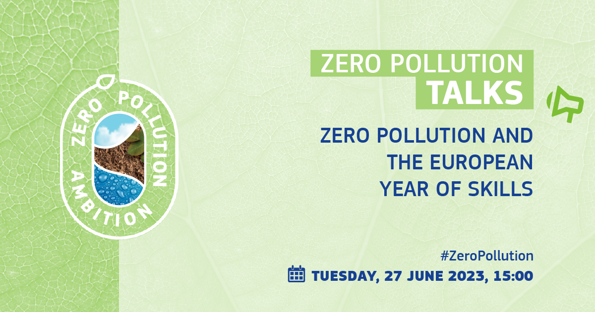 "Zero Pollution Talks" poster including the "Zero Pollution Ambition" logo.