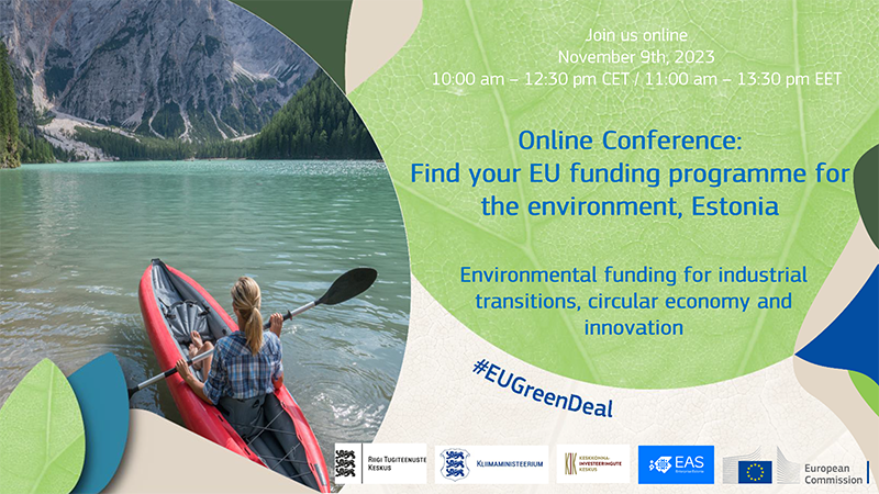 Find your EU funding programme for the environment, Estonia banner