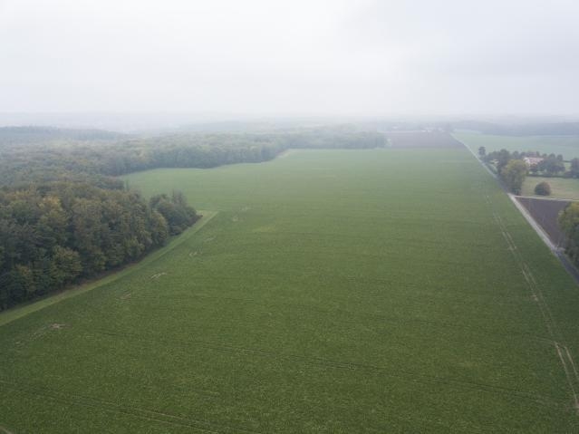 Aerial views of farms and fields