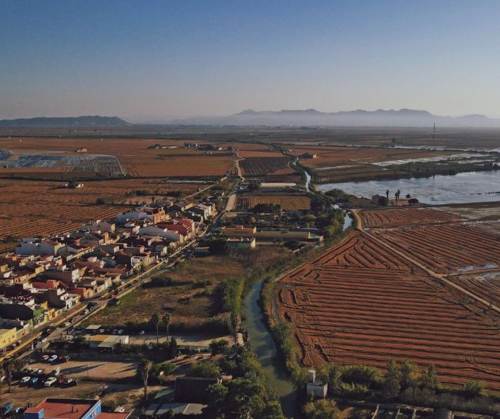 An aerial view  of the Albufera region close to Valencia