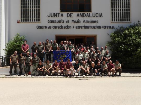 Environmental course picture with the team in Cazorla