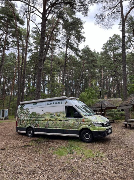 Mobile Nature Education Class: van in a forest