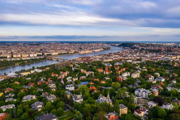 Aerial views of European Union Capitals - Budapest, Hungary