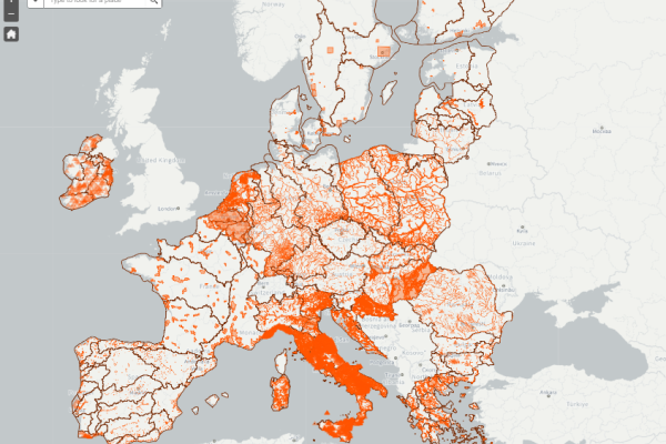Map of flood risk across Europe
