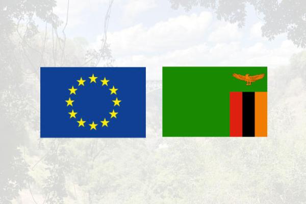 EU and Zambia flags