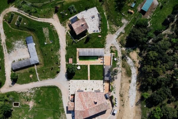 An aerial view of a hotel resort